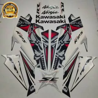 Striping Kawasaki ninja rr se 2013 putih stiker list body motor kualitas terbaik termurah