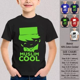 Kaos Anak Muslim SN-ASMSMY134 MUSLIM COOL Ukuran 1-12 tahun