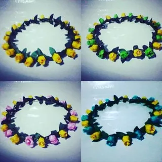 FLOWER CROWN /Mahkota bunga/bando ; BUNGA KUNCUP ; mix kuning