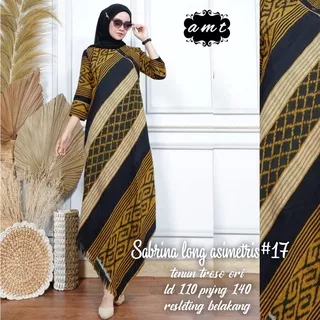 Tunik Batik Tenun by Butik Batik Solo Bahan Tenuni kode LONG BATIK TUNIK TENUN SABRINA ASIMETRIS