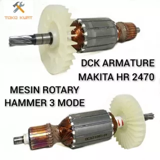 Armature DCK angker Makita HR 2460 /2470 mesin rotary hammer 3 mode bor besi, bor tembok dan bobok