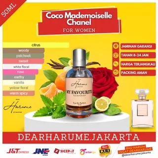 Parfum Parpum Perfume Farfum Minyak Wangi Pria Wanita Unisex Tahan lama 24 Jam Non Alkohol Eau De Parfum Coco Mademoiselle Chanel My Favourite Dearharume 50ml