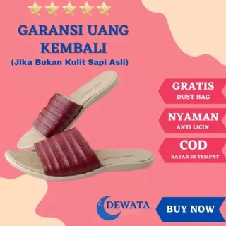 sandal kulit wanita sandal teplek asli sukaregang garut model terbaru pita variasi manik Sanrel