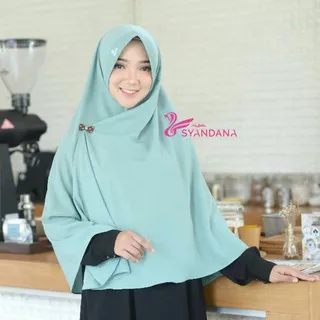 Hijab Kerudung Khimar Gosya Teal Syandana (Size L)