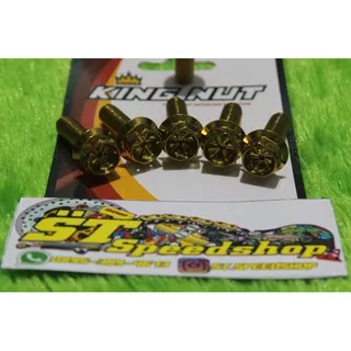 Baut probolt gold flower drat 12 panjang 2,5cm baut probolt M 8 × 25 Gold flower