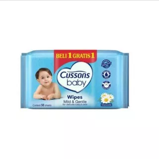 Cussons Baby Wipes Mild & Gentle / Tissue Basah Cussons Baby / Tissu Basah Cusson Biru 50 s / 50s