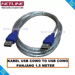 Kabel USB Mele to USB Mele Panjang 1.5Meter / Kabel USB cowo To USB cowo 1.5 Meter / USB Mele To USB Mele 1.5Meter