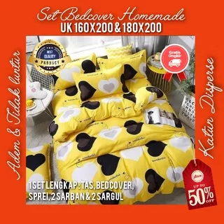 BEDCOVER SET SPREI - Bedcover/Set Badcover/Betcover 160x200 180x200 Katun Disperse Motif Dewasa