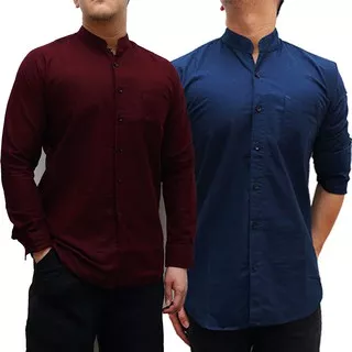 Oppa Style Shop BAJU KOKO ZYAN LENGAN PANJANG POLOS PRIA KEMEJA KATUN  BAJU MUSLIM