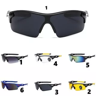 Kacamata UV400 Olahraga Tahan Angin Kacamata Gunung MTB Sepeda Kacamata Sepeda Motor 5 Lens - WH42
