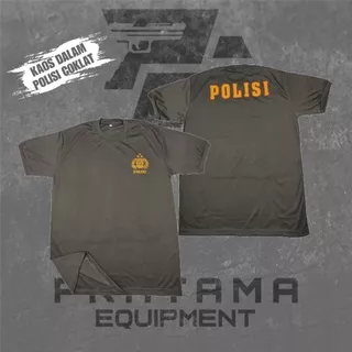 KAOS DALAM POLISI COKLAT / KAOS DALAM POLISI / KAOS DALAM LOGO POLISI / KAOS DALAM COKLAT