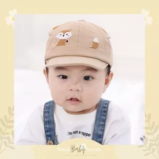 Smiley Fox Cap / Topi Lucu Anak / Topi Anak Gambar Hewan Kids Cap