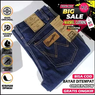 BSF - CELANA JEANS BLUE NAVY WRANGL3R PRIA STANDART - CELANA JEANS WRANGLER STRAIGHT CUT - CELANA WRANGLER JEANS HITAM BIOBLITS BIOWASH GARMEN ABU COKLAT NAVY BIG SIZE 28 s/d 38