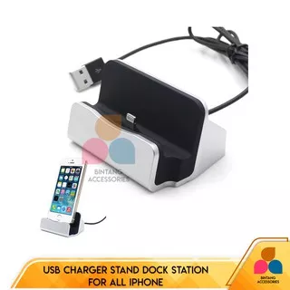 Kabel Data / Charger Iphone Stand Dock Station Casan Lightning Stand Docking Charger