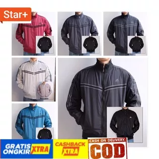 BISA COD BAYAR DI TEMPAT SWEATER MURAH / Jaket Adidas Bolak Balik Waterproof 8668 GO