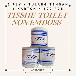 TISSUE TOILET TULIP NON EMBOSS 2ply / TISSUE TOILET NON EMBOSS / TISSUE GULUNG TOILET MERK TULIP / TISU TOILET / TISU GULUNG TOILET / TISSUE GULUNG TOILET NON EMBOSS / TISSUE GULUNG TULANG / TISSUE ROLL TOILET