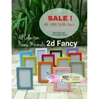 Promo Paket Frame foto kayu 4R isi 5pcs Bingkai Foto Minimalis / Pigura Foto Kaca 2D Fancy