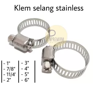 Klem Selang Stainless 7/8” 1” 11/4 2 3 4 5 6 Hose Clamp Gas Selang Air Klem