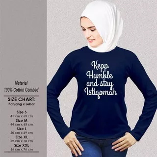 Kaos Muslim Wanita Panjang SP-WLMSAK373 KEEP HUMBLE AND STAY ISTIQOMAH Baju Muslimah