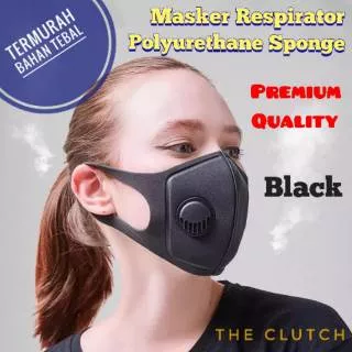 Termurah !! Masker Respirator Bahan Polyurethane Sponge Import (Waterproof) / Masker Filter Udara