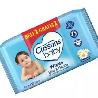 Cussons Baby Wipes Mild & Gentle, NATURALLY REFRESH, SOFT SMOOTH 50`S