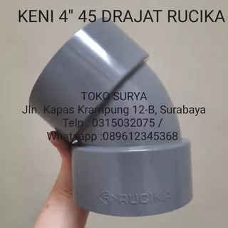 Keni 45 derajat 4 RUCIKA Keni 45 drajat keni / knee / elbow 45 derajat DV 4 inch rucika PVC dim