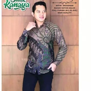Flash Sale!! (mqz-764) Hanung batik pria lengan panjang full furing bahan katun halus sragenan