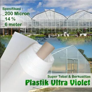 Plastik UV Green House Ukuran 200 Micron - 14 Persen - Lebar 6 Meter - 6 M X 1 M