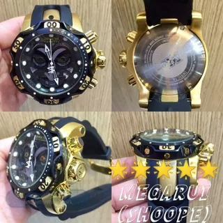 JAM TANGAN COWOK INVICTA VENOM BLACK SUPER PREMIUM AAA