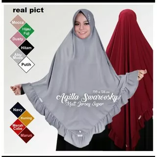 Khimar bergo jumbo bahan jersey super Aqila Jilbab Umroh Haji Jumbo