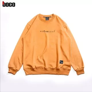 Switer Crewneck Wednesday cotton Sweatshirt Pria Mustard