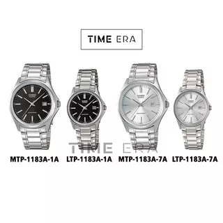 Casio Original MTP-1183A-1A 7A / LTP-1183A-1A 7A  Jam Tangan Pria Wanita Rantai Stainless Silver Hitam