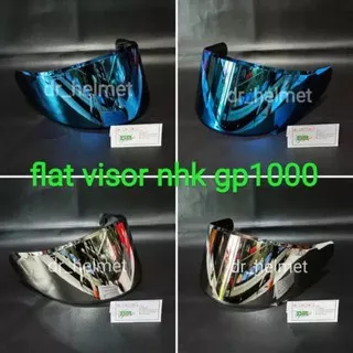 Flat visor nhk gp1000 iridium silver dan blue pnp nhk gp tech merk handarb