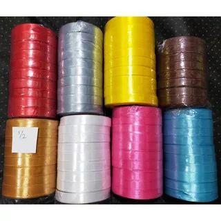 Pita Satin / Satin Silk Ribbon  1/2 - - PER GULUNG ?CTJ?