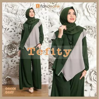 JN13 Setelan Kulot Tefity Hijab 3in1 5WARNA / F6 / Setelan Atasan Wanita Muslim / Setelan Muslim