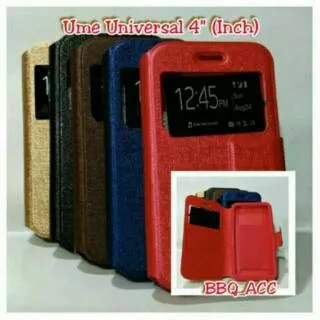 Universal 4inch 4.0 inch Leather Case Sarung Hp FlipShell Flip Shell