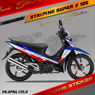 Striping honda supra x 125 tahun 2008_lis sticker variasi motor supra x 125 desain mandalika racing