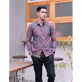 SEKAR ARUM Kemeja Batik Pria Slimfit Lengan Panjang Katun Halus Premium