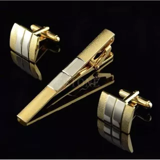 Briefcase - Fashion Pria - Tas Set Cufflink Tie Bar / Manset Penjepit Jepit Dasi / Tie Clips Import