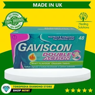 Gaviscon Double Action 48 Chewable Tablets Mint untuk Maag dan Lambung