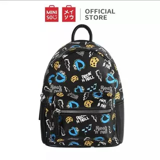 Miniso official Sesame Street Cookie monster backpack uk 17x12x23cm / tas ransel / tas fashion minis