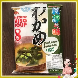 Marukome Instant Miso Soup Wakame Seaweed 8 Serving Ryotei No Aji 156g