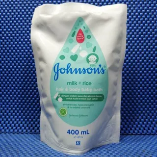Johnsons baby bath milk dan rice 400ml sabun mandi cair 400 ml