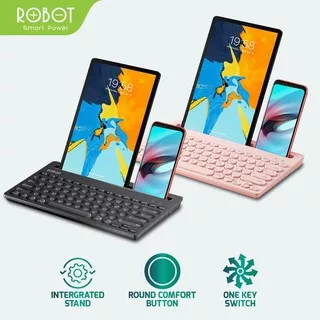 Keyboard Bluetooth ROBOT KB10 Portable Multi Device & 2.4G Wireless 3 Connection Mode Garansi 1 Tahun
