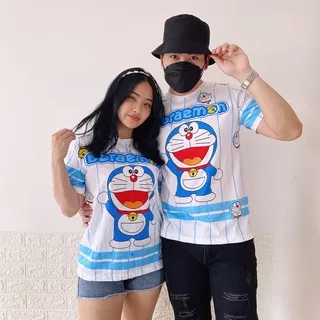 KC-043 KAOS WANITA LENGAN PENDEK KINGCUP DORAEMON PRINT DEWASA KAOS COUPLE