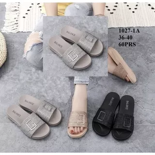 1027 Balance Sendal Wanita Jelly Wedges Gliter