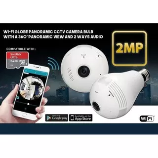 IP Bulb 360 V380 2MP / camera cctv / cctv wifi / cctv panoramic camera / bohlam Original New