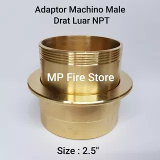 Adaptor Pemadam Machino Male Cowok 2.5 in Drat Luar NPT Hydrant Valve Pillar