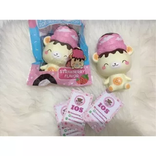 Squishy creamiicandy yummiibear mascot ice cream scoop lisenced pink ori soft slow cute jumbo rare