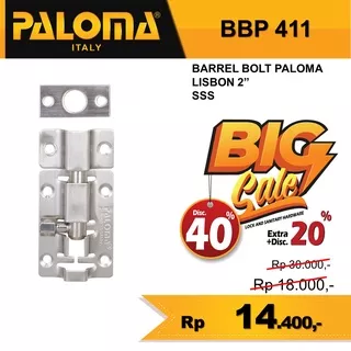 GRENDEL STAINLESS SANTEKAN KUNCI SLOT SELOT JENDELA DAN PINTU PALOMA BBP 411 LISBON 2 INCH  5CM